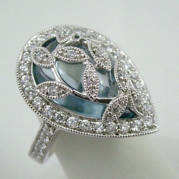 Epiphany Diamonique Overlay Cabochon Ring - Picture 4 of 8